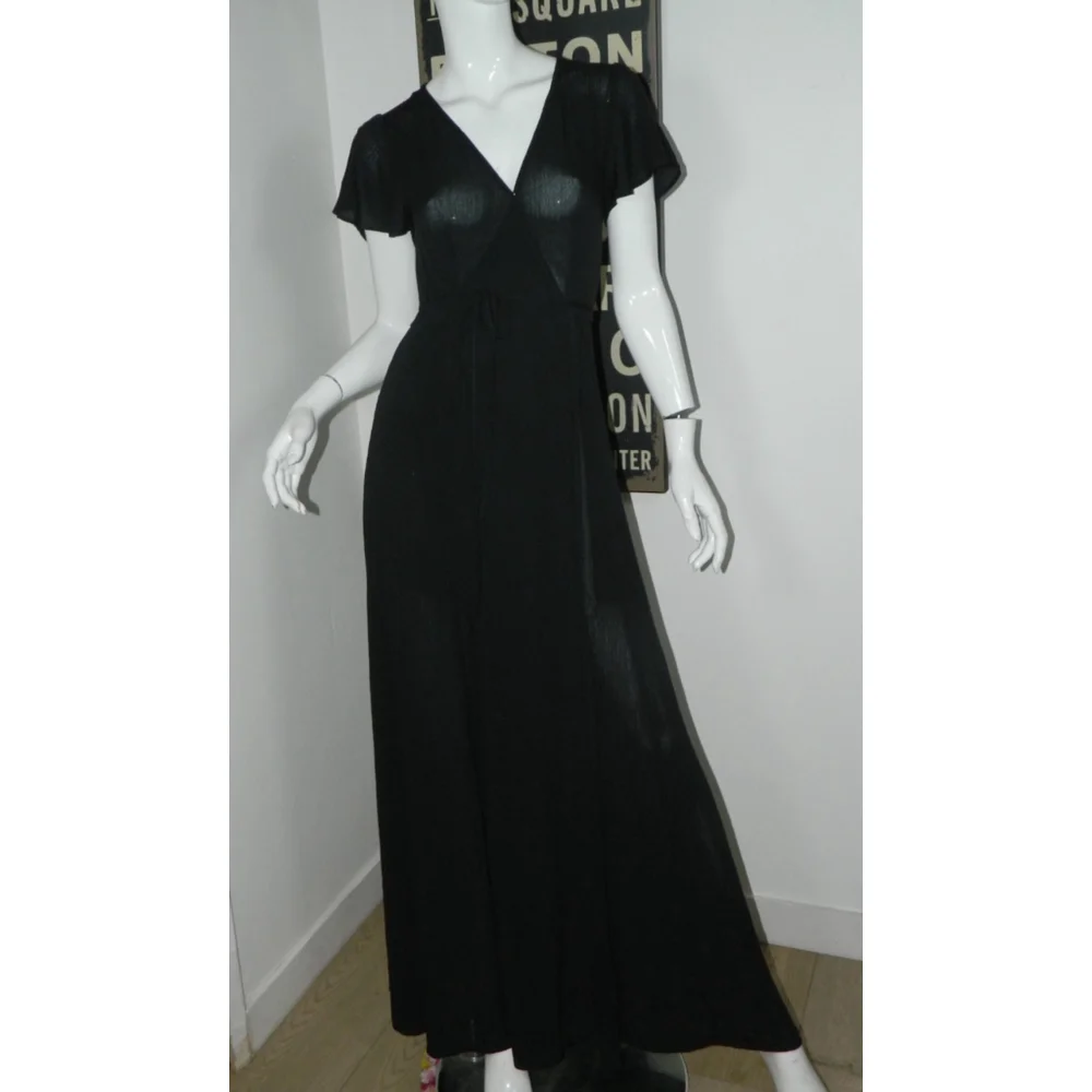 Lulus Dress‎ Size X-Small Black Wrap Maxi Heart of Marigold Lightweight